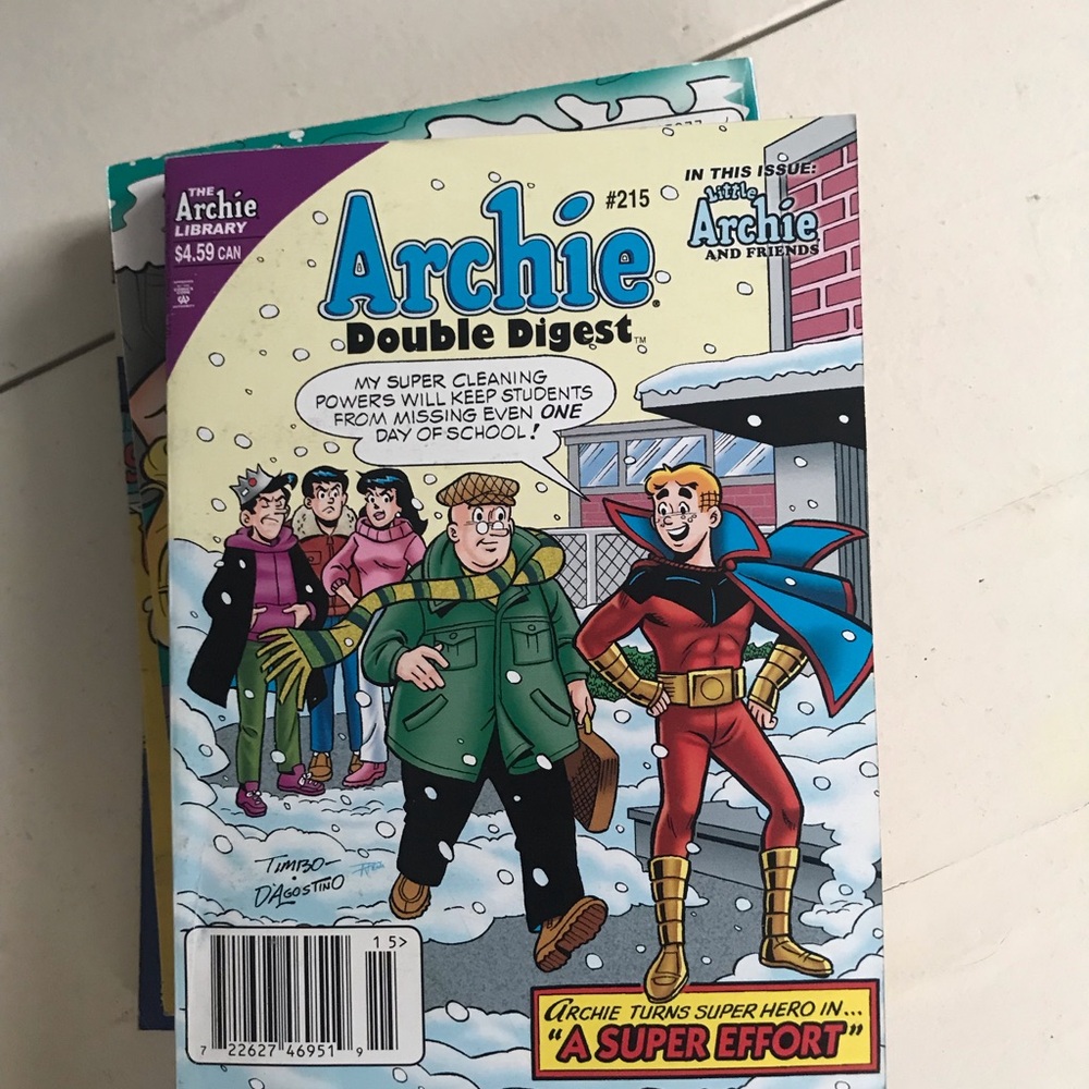 Archie Double Digest Comic Book #215- Cream, Blue, Red